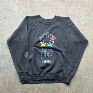 Atlanta 1996 Olympics Graphic Sweatshirt Mens XL Delta Fifty Fifty USA Vintage